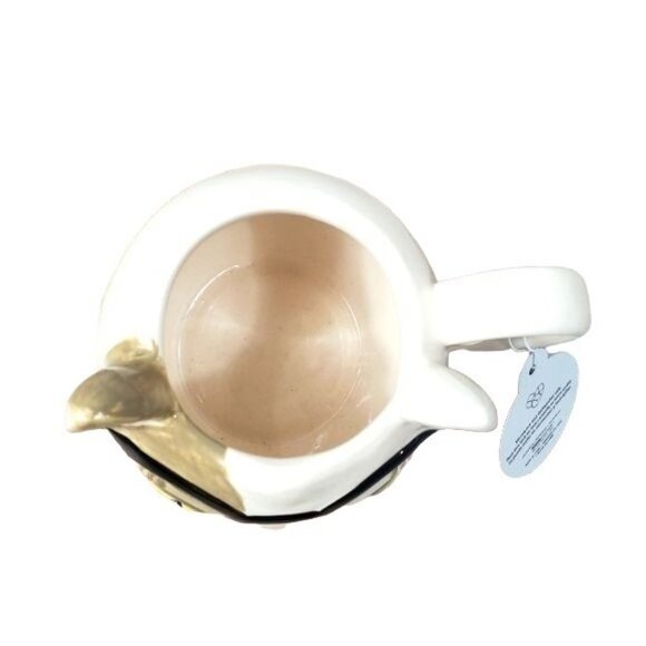 Cute Cafe cat with glasses mug planter new - Picture 2 of 3